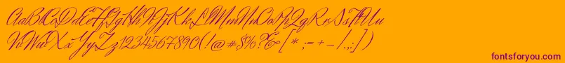 HerrvonmuellerhoffRegular Font – Purple Fonts on Orange Background