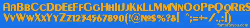 Gilgonk Font – Orange Fonts on Blue Background