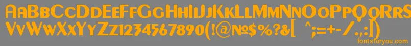 フォントGilgonk – オレンジの文字は灰色の背景にあります。