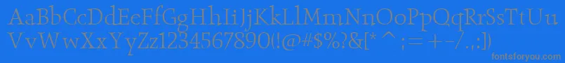 ObeliskitcTtLight-Schriftart – Graue Schriften auf blauem Hintergrund