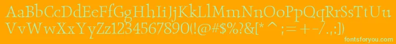 ObeliskitcTtLight Font – Green Fonts on Orange Background