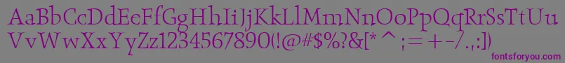 ObeliskitcTtLight Font – Purple Fonts on Gray Background