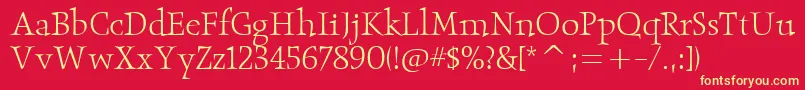 ObeliskitcTtLight Font – Yellow Fonts on Red Background