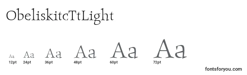 Размеры шрифта ObeliskitcTtLight