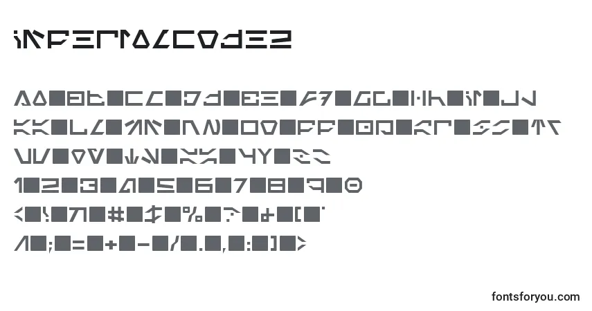 Czcionka ImperialCode2 – alfabet, cyfry, specjalne znaki