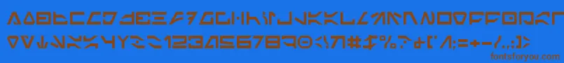 ImperialCode2-Schriftart – Braune Schriften auf blauem Hintergrund