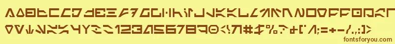 フォントImperialCode2 – 茶色の文字が黄色の背景にあります。