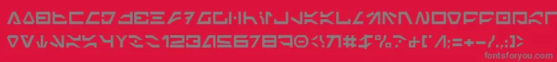 ImperialCode2-fontti – harmaat kirjasimet punaisella taustalla