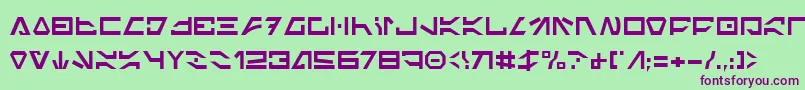 Fonte ImperialCode2 – fontes roxas em um fundo verde