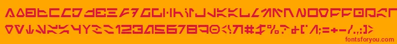 ImperialCode2-Schriftart – Rote Schriften auf orangefarbenem Hintergrund