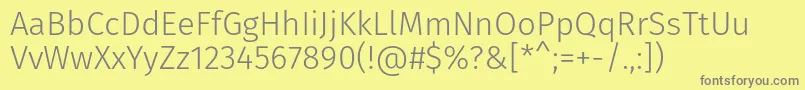 FirasansLight Font – Gray Fonts on Yellow Background