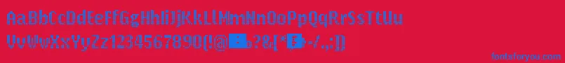 Czcionka ParisienneSmallBold – niebieskie czcionki na czerwonym tle