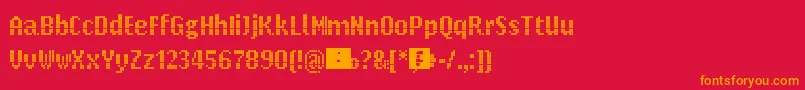 Czcionka ParisienneSmallBold – pomarańczowe czcionki na czerwonym tle