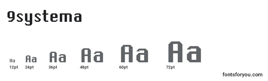 Размеры шрифта 9systema
