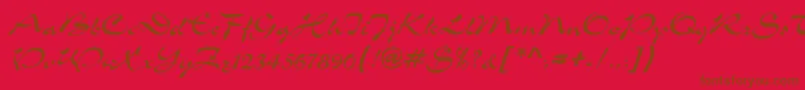 TolkenRegular Font – Brown Fonts on Red Background
