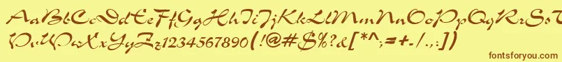 TolkenRegular Font – Brown Fonts on Yellow Background