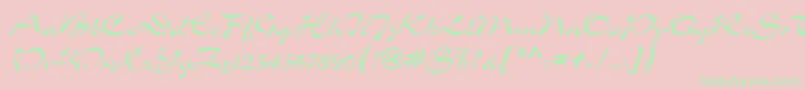 TolkenRegular Font – Green Fonts on Pink Background