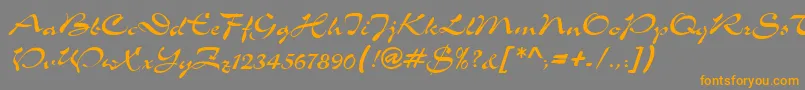 TolkenRegular-Schriftart – Orangefarbene Schriften auf grauem Hintergrund