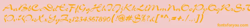 TolkenRegular-Schriftart – Orangefarbene Schriften auf rosa Hintergrund