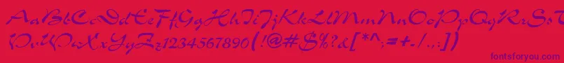 TolkenRegular Font – Purple Fonts on Red Background
