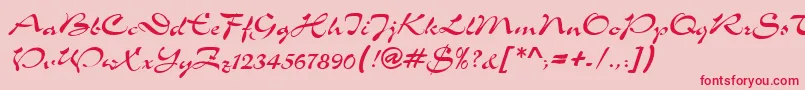 TolkenRegular-Schriftart – Rote Schriften auf rosa Hintergrund