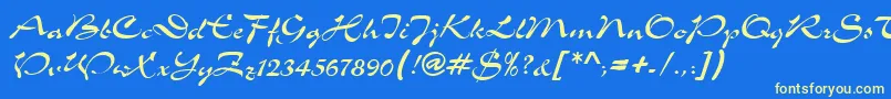 TolkenRegular Font – Yellow Fonts on Blue Background