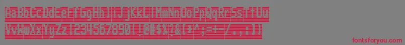 フォントWartextInverse – 赤い文字の灰色の背景
