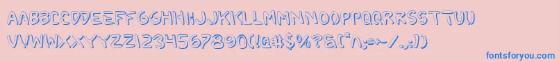 2toonShadow-Schriftart – Blaue Schriften auf rosa Hintergrund