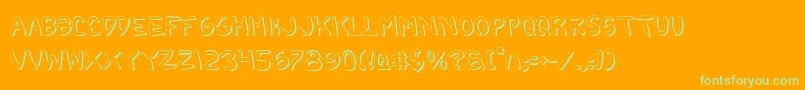 2toonShadow Font – Green Fonts on Orange Background