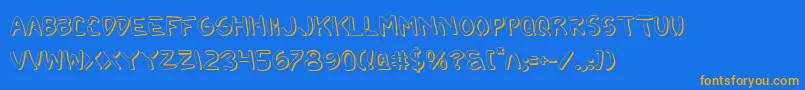 2toonShadow Font – Orange Fonts on Blue Background