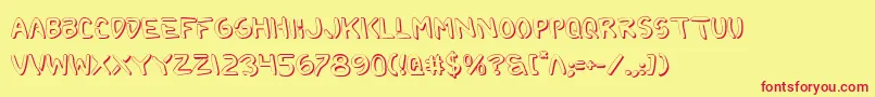 2toonShadow-Schriftart – Rote Schriften auf gelbem Hintergrund