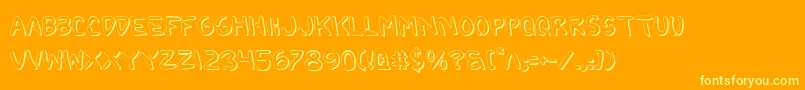 2toonShadow-Schriftart – Gelbe Schriften auf orangefarbenem Hintergrund