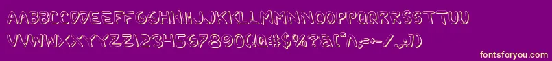 2toonShadow-Schriftart – Gelbe Schriften auf violettem Hintergrund