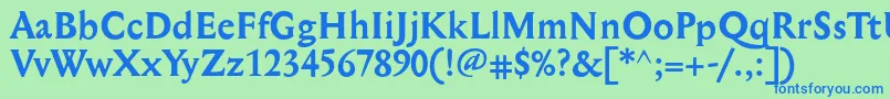 MediaevalBold Font – Blue Fonts on Green Background