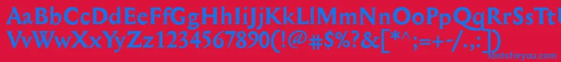 MediaevalBold Font – Blue Fonts on Red Background