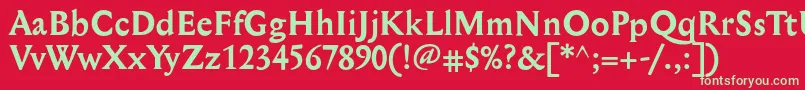 MediaevalBold Font – Green Fonts on Red Background