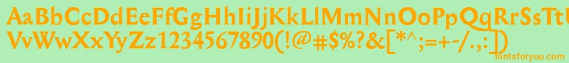 MediaevalBold Font – Orange Fonts on Green Background