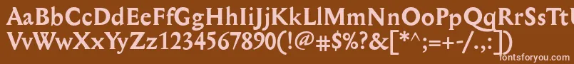 MediaevalBold Font – Pink Fonts on Brown Background