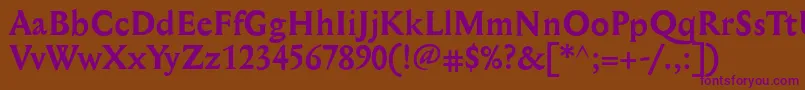 MediaevalBold Font – Purple Fonts on Brown Background