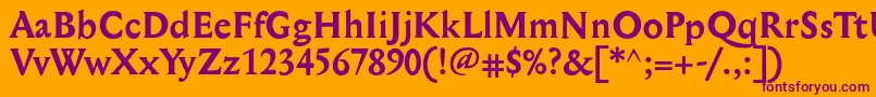 MediaevalBold Font – Purple Fonts on Orange Background