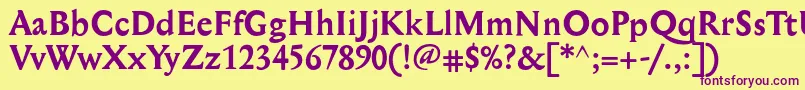 MediaevalBold Font – Purple Fonts on Yellow Background