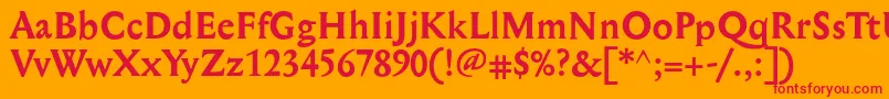 MediaevalBold Font – Red Fonts on Orange Background