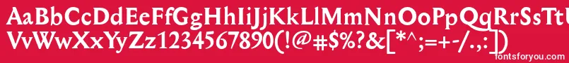 フォントMediaevalBold – 赤い背景に白い文字