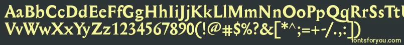 フォントMediaevalBold – 黒い背景に黄色の文字