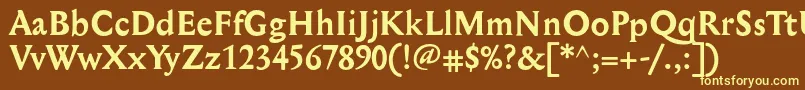 MediaevalBold Font – Yellow Fonts on Brown Background