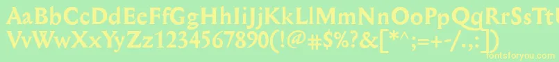 MediaevalBold Font – Yellow Fonts on Green Background