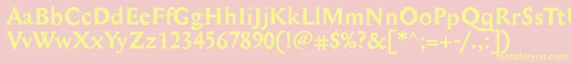 MediaevalBold Font – Yellow Fonts on Pink Background