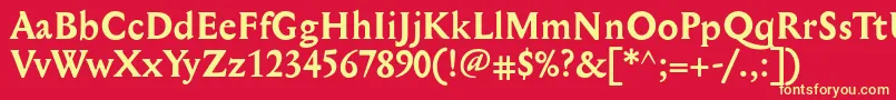 MediaevalBold Font – Yellow Fonts on Red Background
