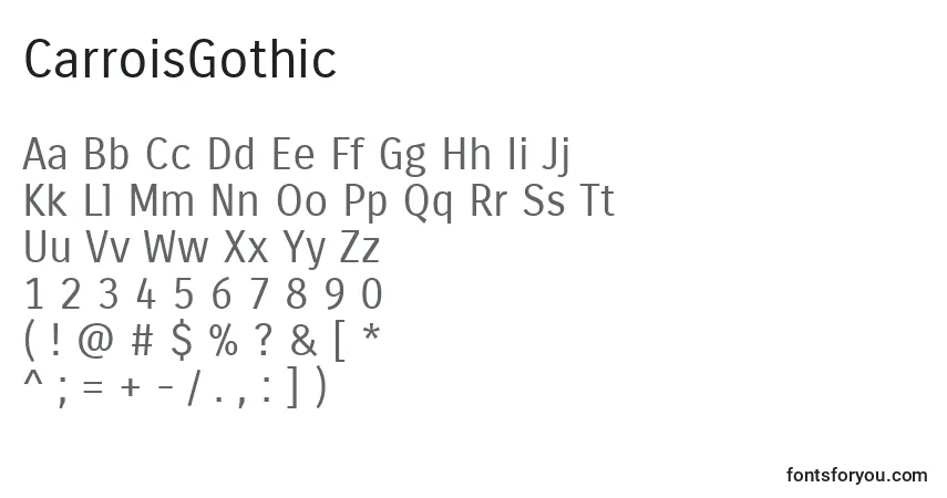 Fuente CarroisGothic - alfabeto, números, caracteres especiales