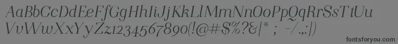 NightstillcomesItalicFinalSample Font – Black Fonts on Gray Background